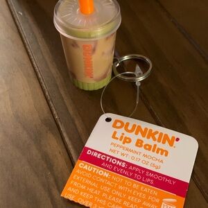 Dunkin lip balm keychain